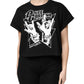 Black Cotton Printed Short Sleeves T-shirt