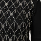 Black Cashmere Embellished Long Sleeves Top
