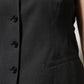 Black Striped Button Down Sleeveless Vest Top