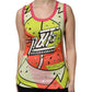 Multicolor Printed Crystal Embellishment Top