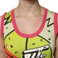 Multicolor Printed Crystal Embellishment Top