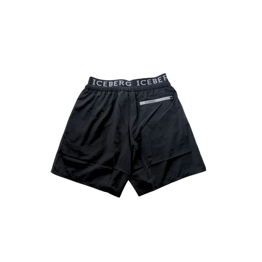 Black Polyester Men Swim Short