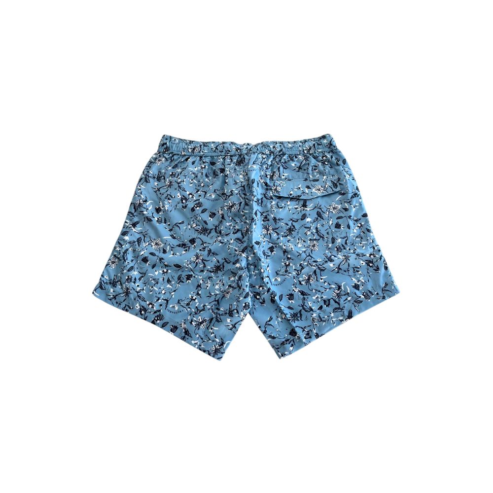 Light Blue Polyester Men Swim Shorts