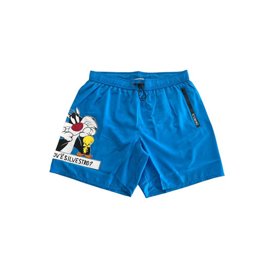 Light Blue Polyester Swimwear