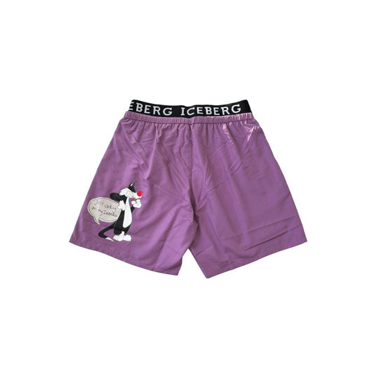 Purple Polyester Swimwear