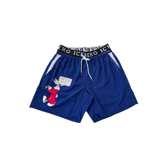 Blue Polyester Swimwear