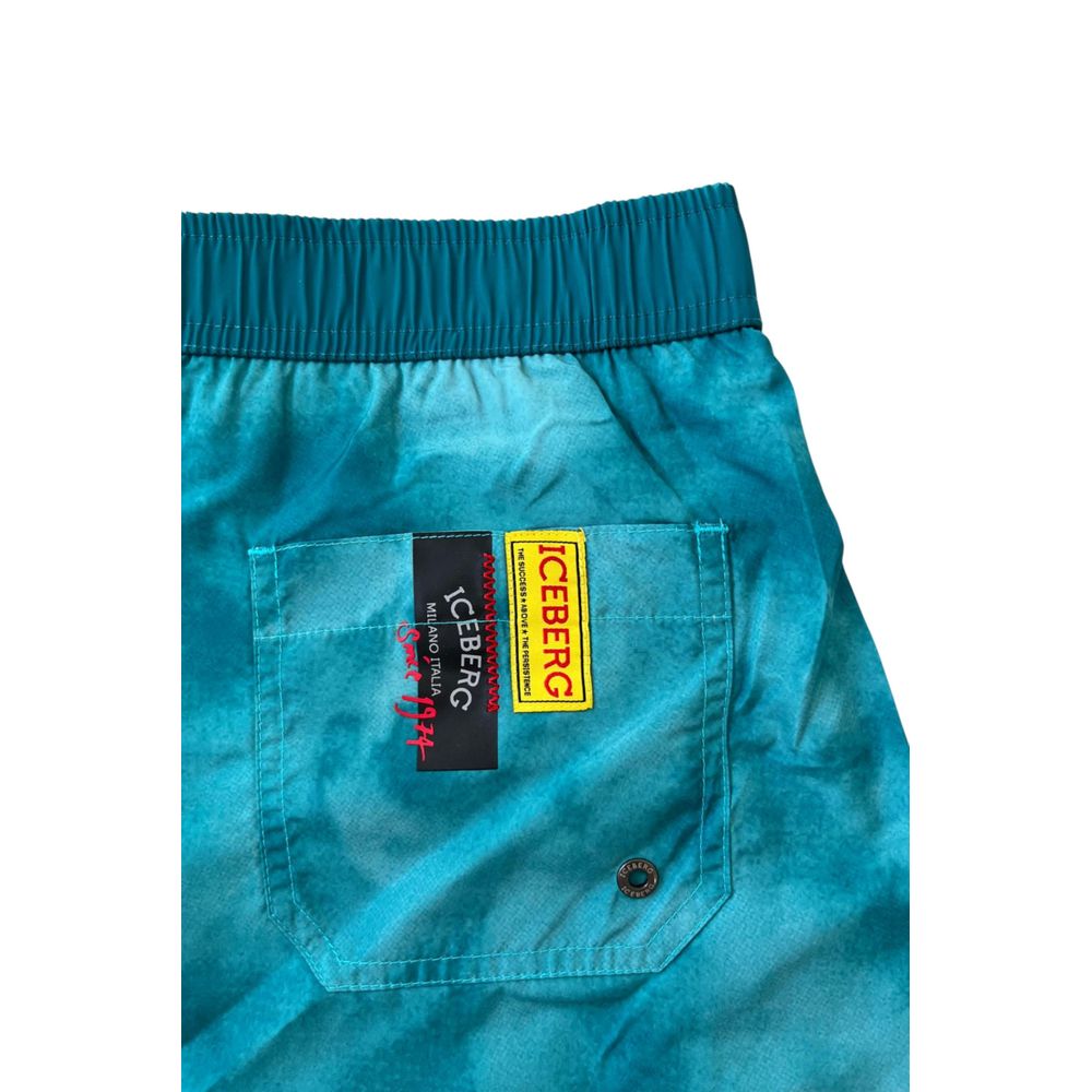 Light Blue Polyester Swimwear