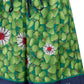 Green Flower Printed Silk Shorts