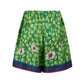Green Flower Printed Silk Shorts