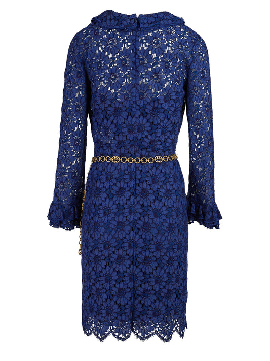 Blu Viscose and Cotton Mid Long Dress