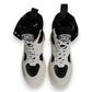 White Padded Mid Calf Lace Up Boots Shoes