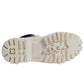 White Padded Mid Calf Lace Up Boots Shoes