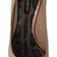 Beige Patent Leather Stiletto Heel Pumps