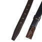 Black Blue Leather Gold Buckle Reversible Belt
