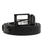 Black Luxury Leather DG Studs Buckle Belt