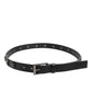 Black Luxury Leather DG Studs Buckle Belt