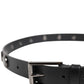 Black Luxury Leather DG Studs Buckle Belt