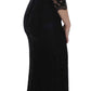 Elegant Black Floral Lace Maxi Dress