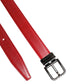 Red Leather Silver Tone Metal Buckle Belt