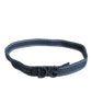 Blue Cotton Leather DG Logo Metal Buckle Belt