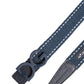 Blue Cotton Leather DG Logo Metal Buckle Belt