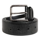 Black Classic Leather Metal Buckle Belt