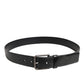 Black Classic Leather Metal Buckle Belt