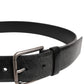 Black Classic Leather Metal Buckle Belt
