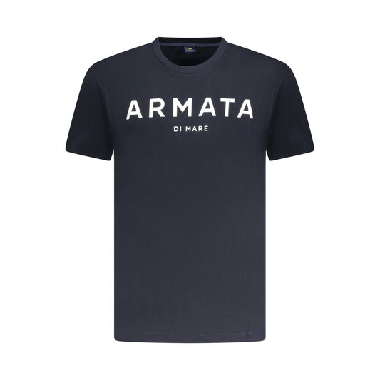 Blue Cotton Men T-Shirt