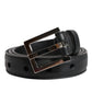 Black Classic Calfskin Leather Buckle Belt