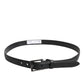 Black Classic Calfskin Leather Buckle Belt