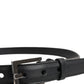 Black Classic Calfskin Leather Buckle Belt