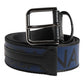 Black Blue DG Logo Silver Metal Buckle Belt