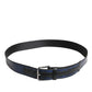Black Blue DG Logo Silver Metal Buckle Belt