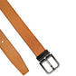 Brown Classic Calf Leather Silver Buckle Belt
