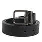 Black Classic Leather Metal Buckle Belt