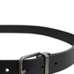 Black Classic Leather Metal Buckle Belt