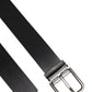 Black Classic Leather Metal Buckle Belt