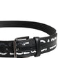 Black White DG Logo Brass Metal Buckle Belt