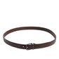 Brown Classic Calf Leather Metal Buckle Belt