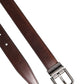 Brown Classic Calf Leather Metal Buckle Belt