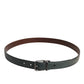 Green Classic Leather Metal Buckle Belt