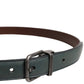 Green Classic Leather Metal Buckle Belt