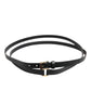 Black Double Strap Leather Gold Buckle Belt