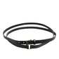 Black Double Strap Leather Gold Buckle Belt