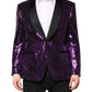 Purple SICILIA Sequin Embellish Coat Jacket