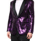 Purple SICILIA Sequin Embellish Coat Jacket