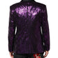 Purple SICILIA Sequin Embellish Coat Jacket