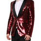 Red SICILIA Sequin Embellish Blazer Jacket