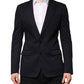 Dark Blue TAORMINA Cotton Blazer Suit Jacket